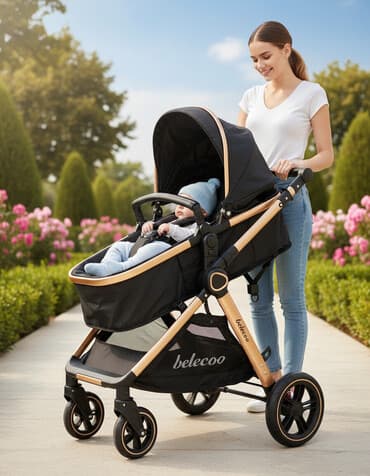 Belecoo uşaq arabası - Rəng: qara, qızılı detallarla - Yüngül və lalafo.az -da Belecoo uşaq arabası - Rəng: qara, qızılı detallarla - Yüngül və