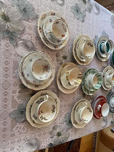 qedimi bakallar: Çay dəsti, rəng - Qızılı — 4