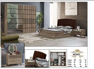 угловая тумба: Двуспальная кровать, 2 тумбы, Турция, Новый — 1