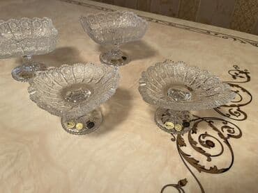 yuxuda qab qaşıq yumaq: Kristal süfrə dəsti - Zərif naxışlı, kəsim ornamentli iri kristal — 10