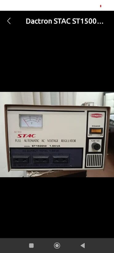 STAC tam avtomatik AC gərginlik tənzimləyicisi • Model: ST1500W •