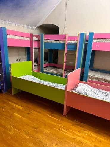 tek çarpayı: Oğlan və qız üçün, Çarpayı, Matras ilə, Siyirməli, Laminat — 4