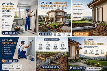 kafel usta: Xidmət: Ev təmiri, drenaj və yağış suları xətləri Təsvir: - Yağış — 2