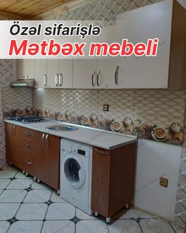 Özəl sifarişlə hazırlanmış mətbəx mebeli - Üst və alt dolablar