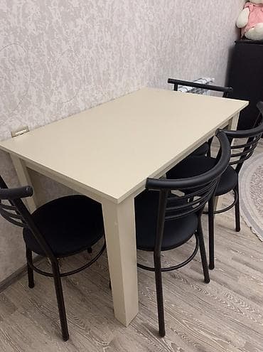 Mətbəx üçün, Yeni, Açılmayan, Dördbucaq masa, 4 stul — 2