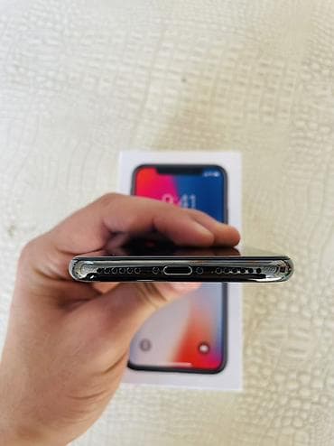 4s iphone: IPhone X, 64 GB, Space Gray, Zəmanət, Simsiz şarj, Face ID — 8