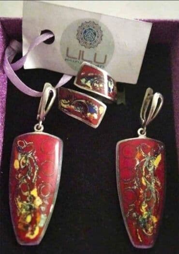 gumuş dəstlər: Zərgərlik dəstləri və sırğalar kolleksiyası - Emal işləməli — 2