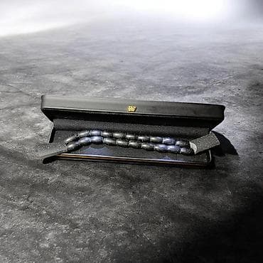 Qara obsidian görünüşlü təsbeh – zərif hədiyyə qutusu ilə - Material