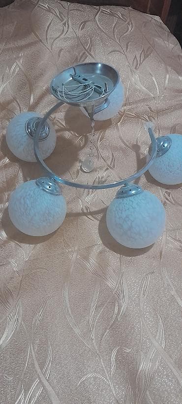 Люстра, 5 ламп, Стекло