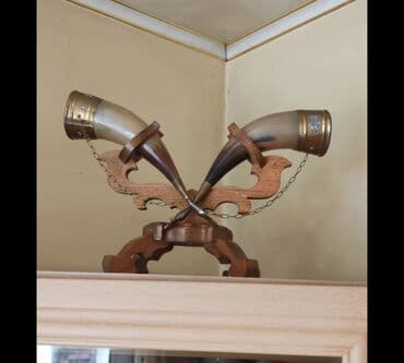 декоративные головы животных на стену: Xrustal buynuz balaca 20 man sssr натуральные 2 рога 60 ман — 2