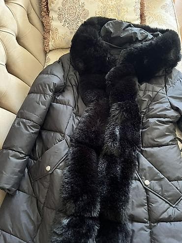 əskər geyimi: Qadınlar üçün uzun qış palto ölçü L - Rəng: qara - Model: quilt (romb — 3