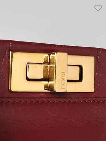 son model cantalar: Fendi Peekaboo style qadın çantası – bordo rəngli, yumşaq fakturalı — 3