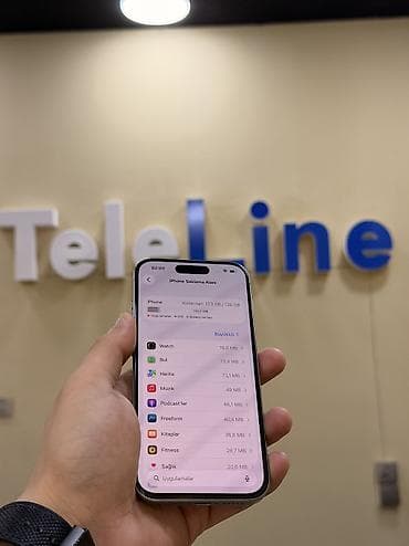 iphone es5: IPhone 15 Pro, 128 GB, Natural Titanium, Zəmanət, Kredit, Simsiz şarj — 6