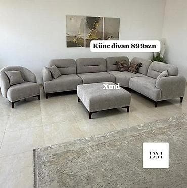 Divan və kreslo dəstləri: Künc divan – 899 AZN Zərif dizaynlı, müasir üslubda künc divan dəsti — 1