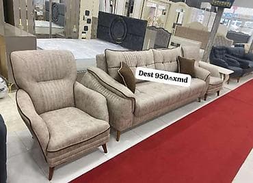 anbaras mebel: Qonaq otağı üçün yumşaq mebel dəsti - Dəst: 1 böyük divan + 1 rahat — 1