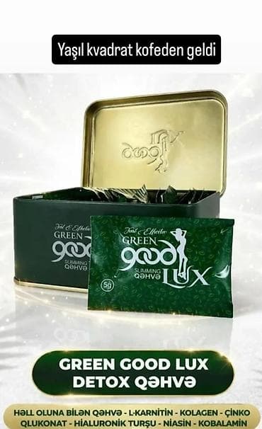 Məhsul: Green Good Lux Detox Qəhvə Təsvir: - Həll oluna bilən qəhvə