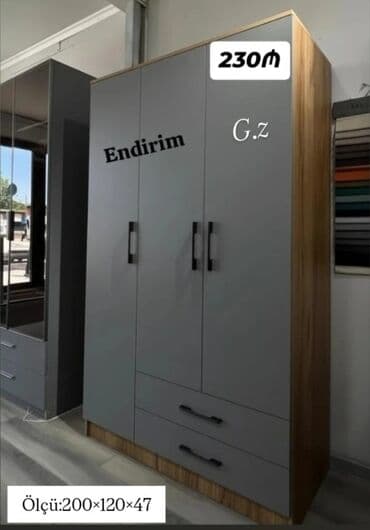 sfaner: Açılan, 3 qapılı Düz dolab, Qarderob, paltar dolabı — 1