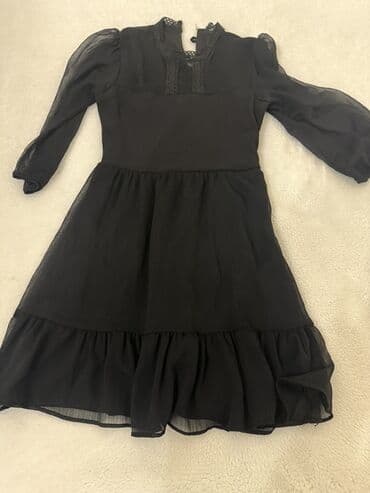 Qara şifon don - Klassik qara rəngdə, yüngül və axıcı şifon parça -