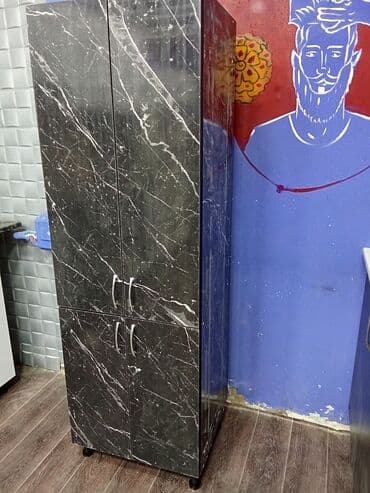 шкаф стеллаж: Dolab yenidir ölçüsü 170 hunduru eni 55 dərinlik 45 rəng qara mermer — 2