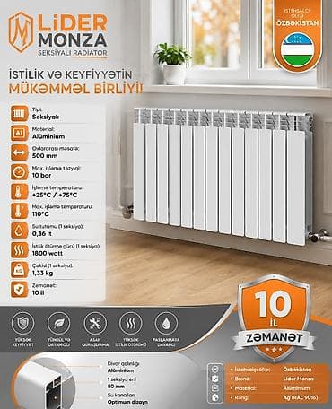 ev qizdiran: Yeni Seksiyalı Radiator Alüminium, Ödənişli çatdırılma, Ödənişli quraşdırma, Zəmanətli, Kredit yoxdur — 3
