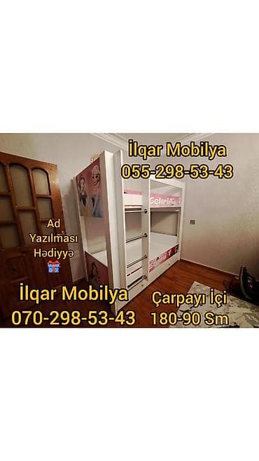 evcil mobilya: Oğlan və qız üçün, Yeni, Çarpayı, Matrassız, Siyirməsiz, Laminat — 10