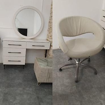 Gözəllik/bərbər salonu üçün mebel dəsti - Dairəvi böyük güzgülü