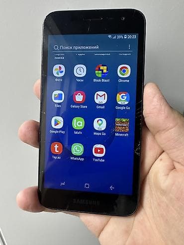 sim kredit: Samsung Galaxy J2 Pro 2018, 8 GB, rəng - Qara, Zəmanət, Kredit, Qırıq — 2