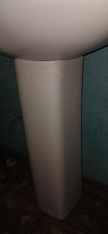 moyka tulpan: Pilləli ayaqlı hamam əl-üz yuma lavabosu - Material: keramika (parlaq — 4