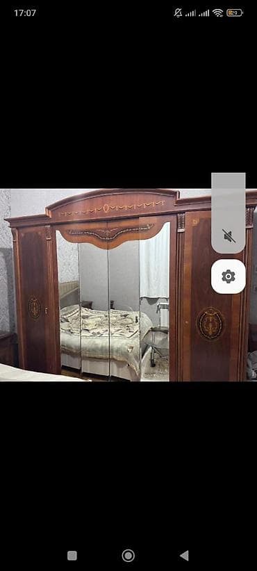 kreditle qapilarin satisi: 5 qapı, Güzgülü, Qəhvəyi, Taxta, Açılan, Düz dolab — 1