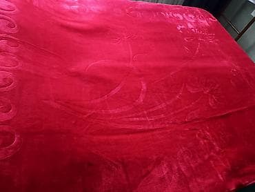 ucuz tekstil: Qırmızı dəbli örtük/plaşetka - Material: qalın, yumşaq və isti — 2