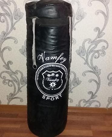 idman geyimi: Vamfey Sport asqılı boks kisəsi - Rəng: qara, ağ loqo çapı ilə - — 1