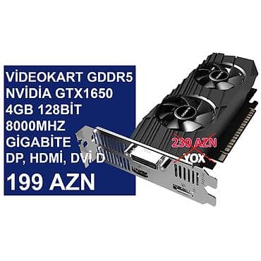 videokart 2gb: Videokart "Nvidia GTX1650 4GB 128bit 8000Mhz Gigabyte Low Profile" — 1
