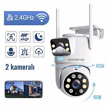 İki kameralı Wi‑Fi təhlükəsizlik kamerası - 2.4 GHz Wi‑Fi bağlantısı