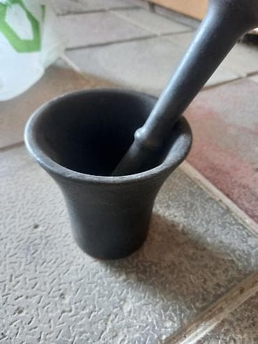 Dəmir dibək və həvəng dəsti - Material: bərk döküm metal/dəmir - — 3