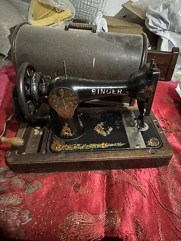 antik eşya: Məhsul: Singer mexaniki tikiş maşını (antik, əl qolu ilə) — 3