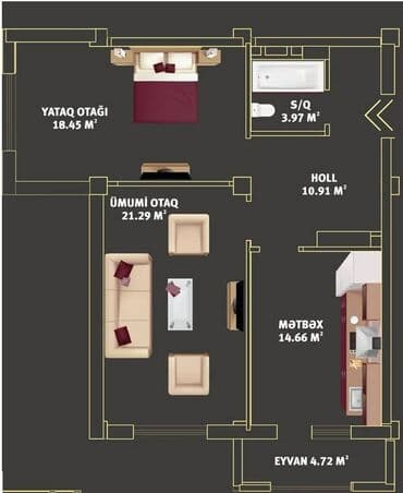 gəncə komsomol: M. Həzi Aslanov, 2 otaqlı, Yeni tikili, m. Həzi Aslanov, 74 kv. m — 3