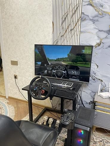 mercedes rol: Realistik yarış/avto sürüş simulyatoru komplekti - Sükan: Logitech — 1