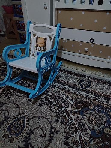 kreslo oyun: Uşaq yelləncək kreslosu - Material: möhkəm plastik - Rəng: ağ və göy — 2