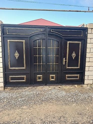 demir setkalar: Dəmir Həyət darvazası, Yana açılan, Mexaniki, rəng - Qara, Kredit yoxdur — 10