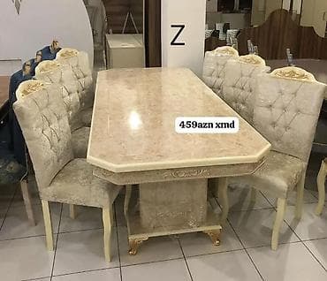 Qonaq otağı üçün, Yeni, Açılmayan, Dördbucaq masa, 6 stul