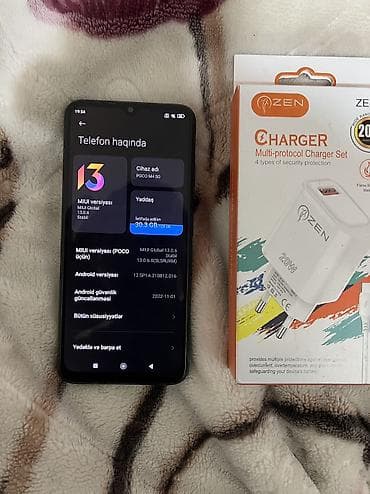 battlefleld 6: Poco M4 5G, 128 GB, rəng - Qara, Barmaq izi, Face ID — 5