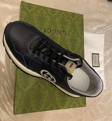 Şəxsi əşyalar: GUCCI kişi krossovkası - Rəng: Tünd göy üst, - Loqo“GUCCI” - — 9