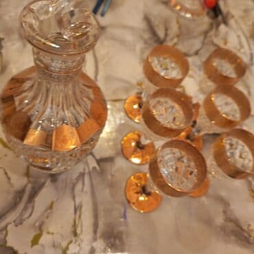 çay servis: Kişmişli qrafin və qədəh dəsti - Material: qalın kəsimli şüşə/kristal — 7