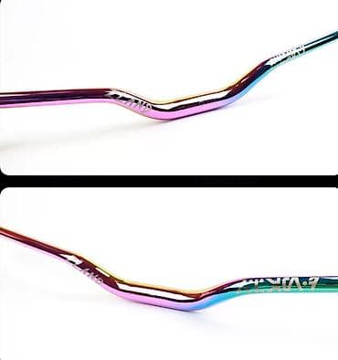 velosipet hisseleri: Məhsul: Velosiped sükanı – rəngli “oil-slick/neo-chrome” örtüklü — 4