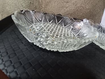 konfetlər: Kvars/şüşə kəsim naxışlı qab dəsti - 2 ədəd şəffaf kəsim naxışlı qab — 11