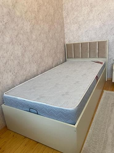 Односпальная кровать, Без подьемного механизма, С матрасом, Без выдвижных ящиков — 1