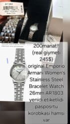 armani my way qiymeti: Yeni, Qol saatı, Emporio Armani, rəng - Gümüşü — 2