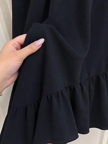 don: Qara maxi don – zərif siluet S ölşü - Rəng: Tünd qara - Üst hissə — 3