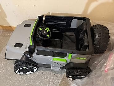 Uşaq üçün elektrikli mini jeep - Korpus: boz-qara rənglərdə, yaşıl