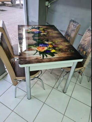 suse masa: *Hazır elde olan* ✔️Türk istehsalı🇹🇷 ✔️Kuxna üçün stol stul dəsti — 2